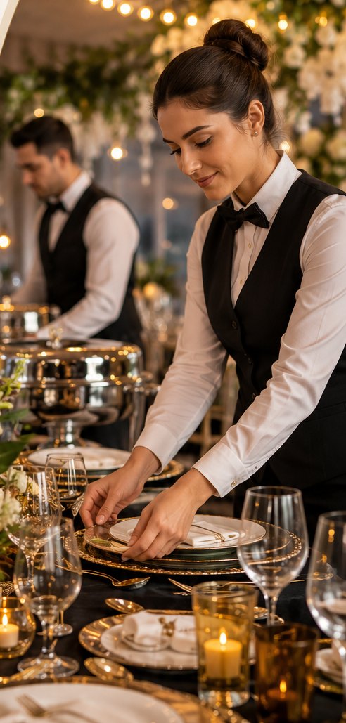 ZZL Goods Mart team setting an elegant event table